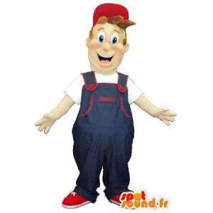 Mascot a mover in overalls and cap  - MASFR001598 - Human mascots