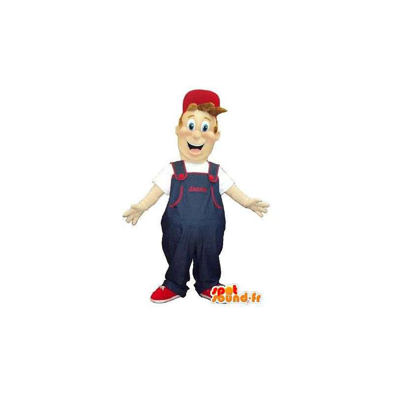 Mascot van een beweger in overall en GLB  - MASFR001598 - man Mascottes