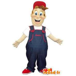 Mascot van een beweger in overall en GLB  - MASFR001598 - man Mascottes