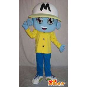 Mascota alienígena azul, vestida de ropa deportiva - MASFR001600 - Mascota de deportes