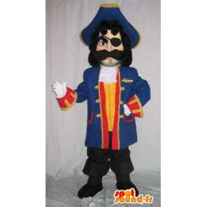 Homem mascote do pirata, terno azul e acessório - MASFR001614 - Mascotes homem