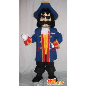 Pirat maskotka mężczyzna, niebieski kombinezon i akcesoria - MASFR001614 - Mężczyzna Maskotki