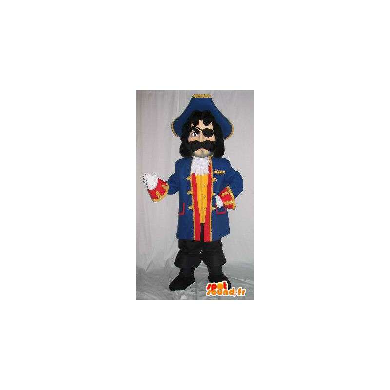 Mascotte homme pirate, costume bleu et accessoire - MASFR001614 - Mascottes Homme