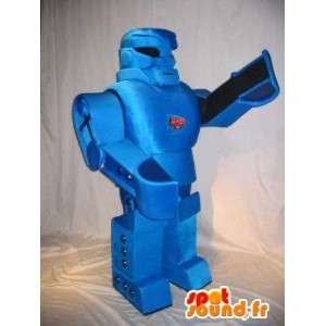 Robot maskot otočit modrý kovový