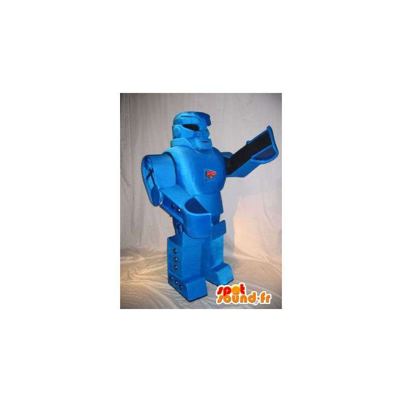 Mascotte de robot transformer, bleu métal - MASFR001617 - Mascottes de Robots