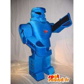 Robot-maskottransformation, metalblå - Spotsound maskot