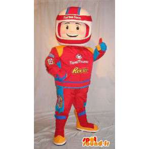 Maskottchen-Formel 1-Pilot rot Kombination - MASFR001627 - Sport-Maskottchen