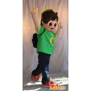 Mascot jovem mochila escolar nas costas - MASFR001624 - Mascotes Boys and Girls