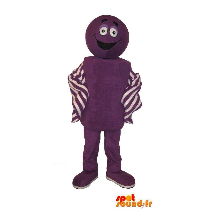 Joviale paars, kleurrijk kostuum mascotte - MASFR001629 - Niet-ingedeelde Mascottes