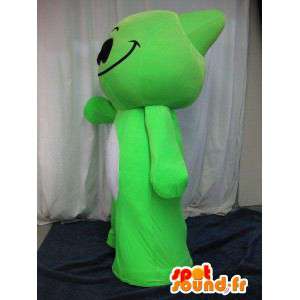 Monstrinho mascote verde, traje herói mangá - MASFR001641 - mascotes monstros