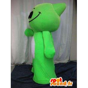 Monstrinho mascote verde, traje herói mangá - MASFR001641 - mascotes monstros