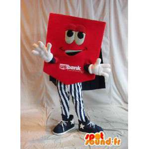 Mascotte de carton rouge double face, déguisement réversible - MASFR001644 - Mascottes d'objets