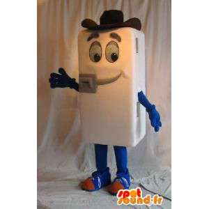 Mascot geladeira, chapéu de cowboy, disfarce cozinha - MASFR001651 - Mascotes homem