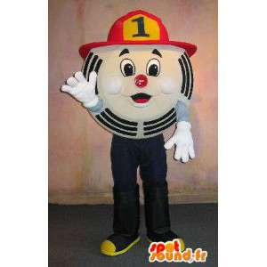 Circular mascote caráter, traje bombeiro - MASFR001658 - Mascotes não classificados