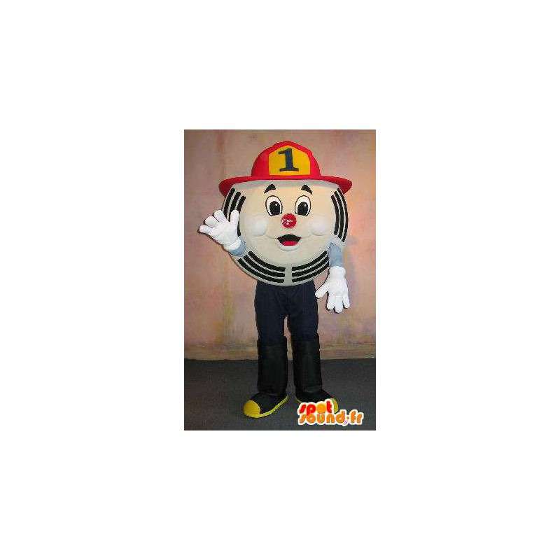 円形のキャラクターマスコット、消防士の変装-MASFR001658-未分類のマスコット