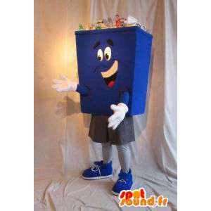 Mascot bin azul, serviço público disfarce - MASFR001660 - mascotes Casa