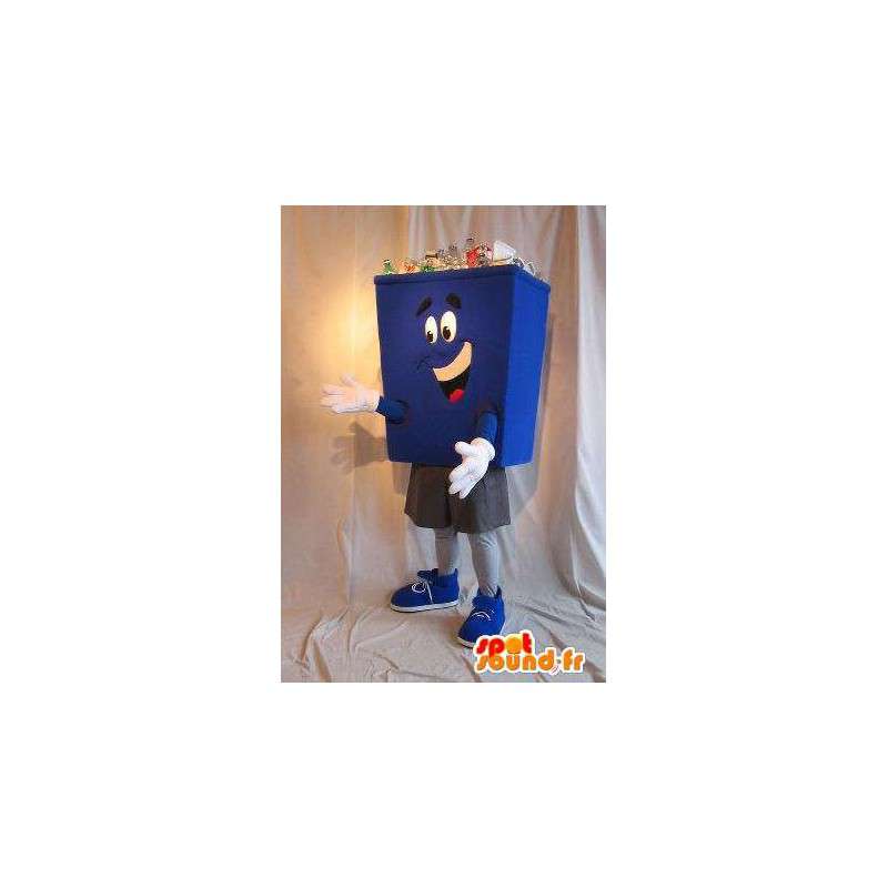 Blue bin mascot costume public service - MASFR001660 - Mascots home