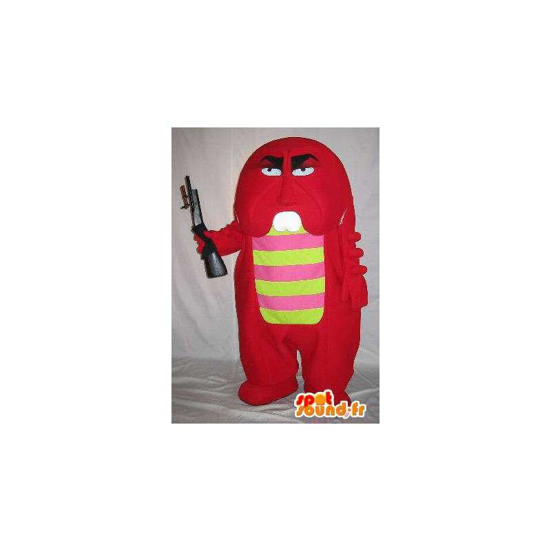 Mascot pequeño monstruo rojo armado, traje monstruo - MASFR001664 - Mascotas de los monstruos