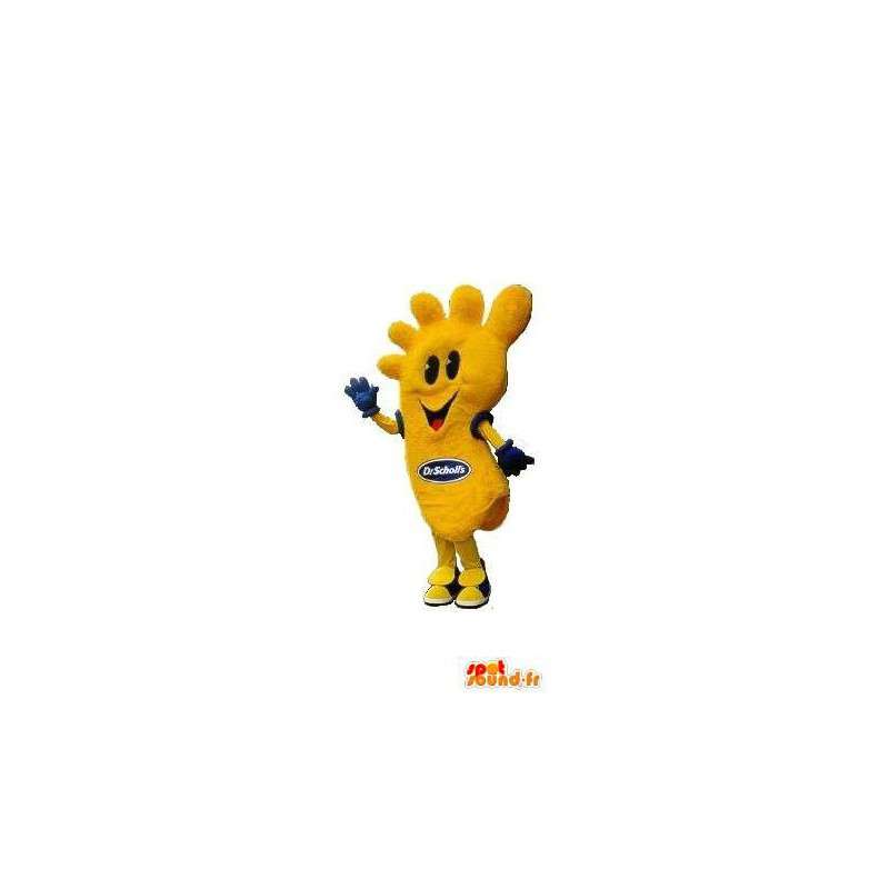 Amarelo mascote pé em forma traje pé - MASFR001673 - Mascotes não classificados