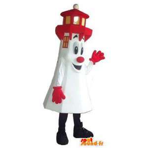 Faro de la mascota del traje blanco y rojo Breton - MASFR001674 - Mascotas de objetos