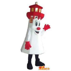 Witte koplampen en rode mascotte, Breton costume - MASFR001674 - mascottes objecten