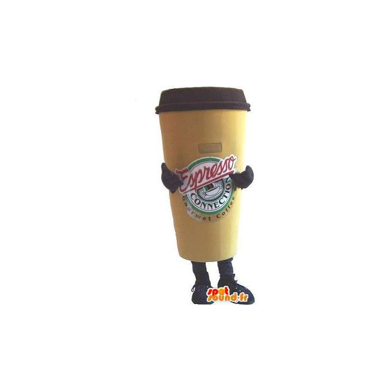 Muotoinen maskotti kahvikuppi, espresso naamioida - MASFR001682 - Mascottes Bouteilles