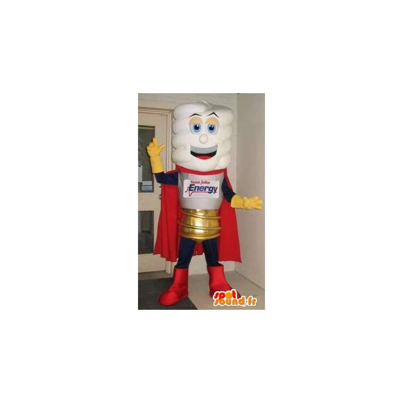 Mascot δείχνει μια λάμπα, το φως μεταμφίεση - MASFR001683 - μασκότ Bulb