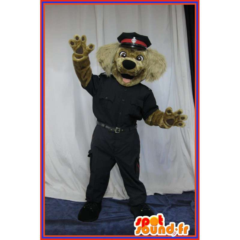 Traje do cão no traje da polícia, mascote Polícia - MASFR001697 - Mascotes cão