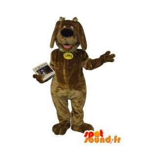 Glad hundmaskot, ljusbrun, hundförklädnad - Spotsound maskot