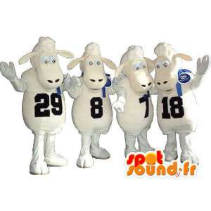 Lot de mascottes de moutons, enguirlandés, déguisement groupe - MASFR001704 - Mascottes Mouton