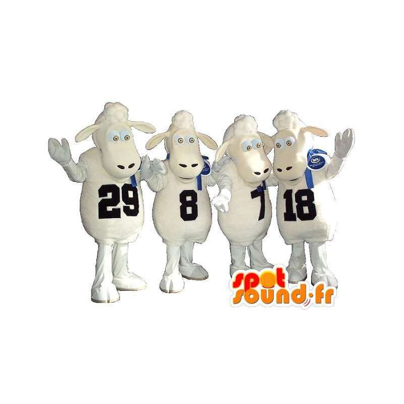 Lotto pecore mascotte, inghirlandate, gruppo costume - MASFR001704 - Pecore mascotte