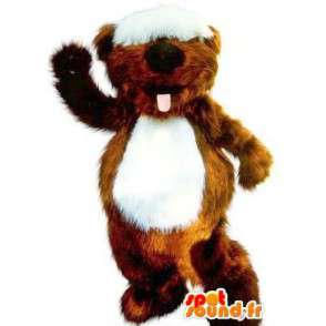 Beaver Mascot met toefje op de ogen, knaagdier vermomming - MASFR001711 - Beaver Mascot
