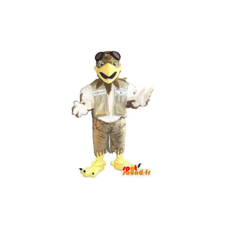 Mascotte représentant un aigle pilote, déguisement d'aviateur - MASFR001729 - Mascotte d'oiseaux