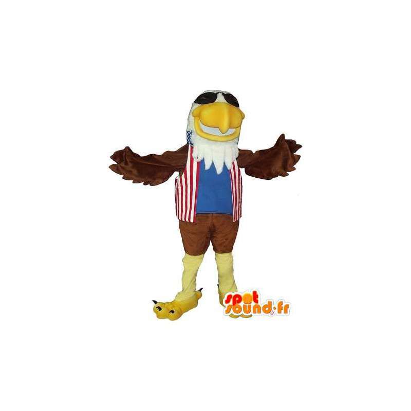 Maskot, der repræsenterer en gylden ørn, amerikansk kostume -