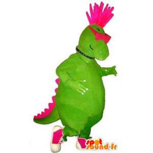 Dinossauro mascote do punk olhar, disfarce rocha - MASFR001741 - Mascot Dinosaur