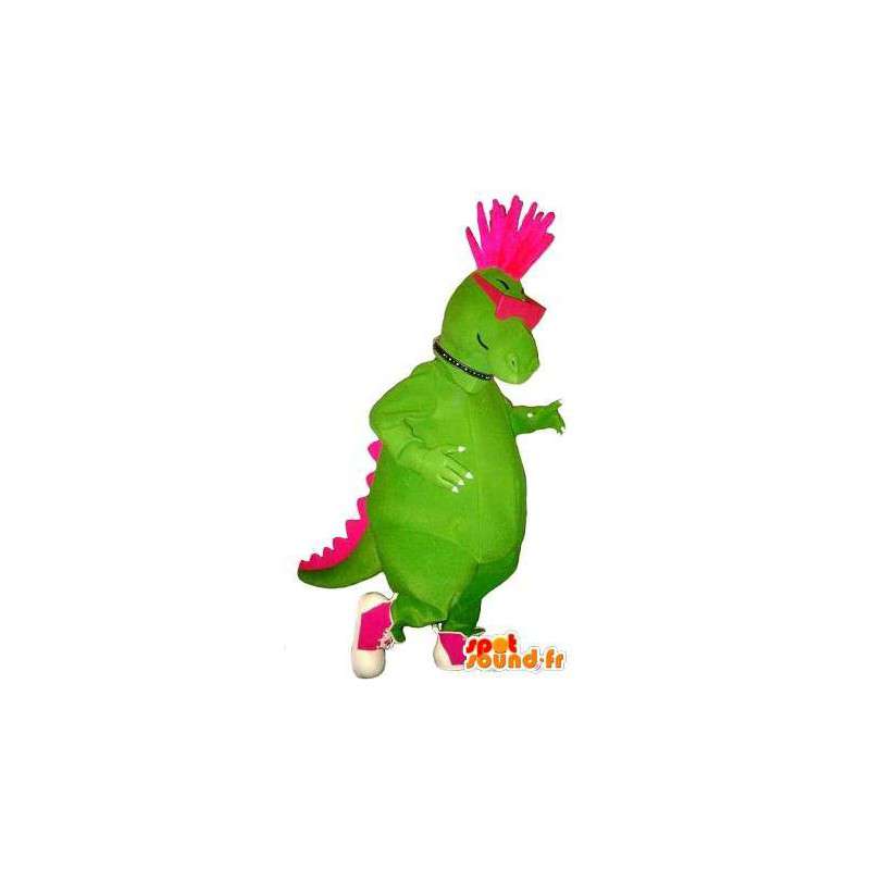 Dinosaur maskot punk look, rock förklädnad - Spotsound maskot