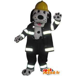 Dalmatian brandman maskot, amerikansk brandman förklädnad -