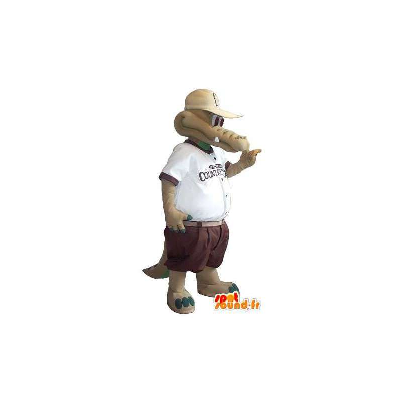 Crocodilo fantasia de mascote em shorts - MASFR001752 - crocodilos mascote