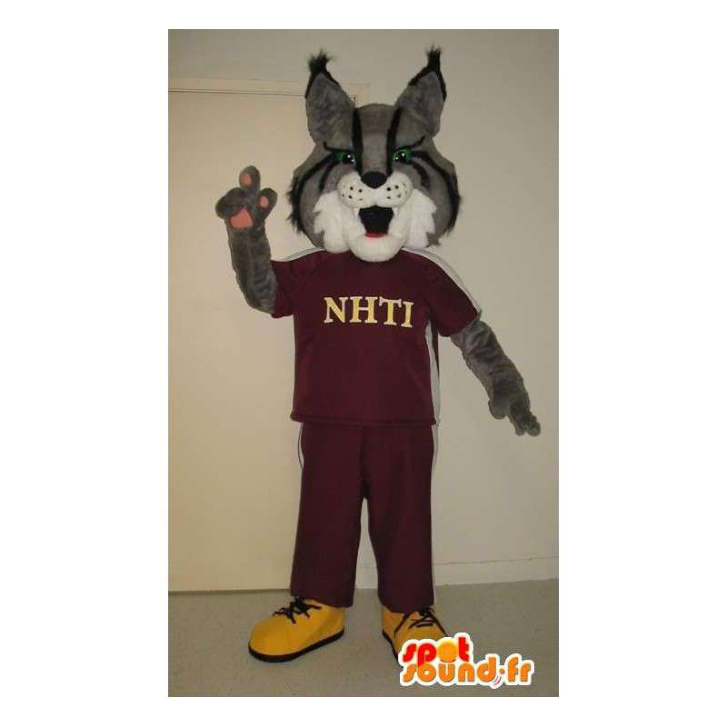 Mascotte de loup en jogging, déguisement de sportif - MASFR001754 - Mascottes Loup