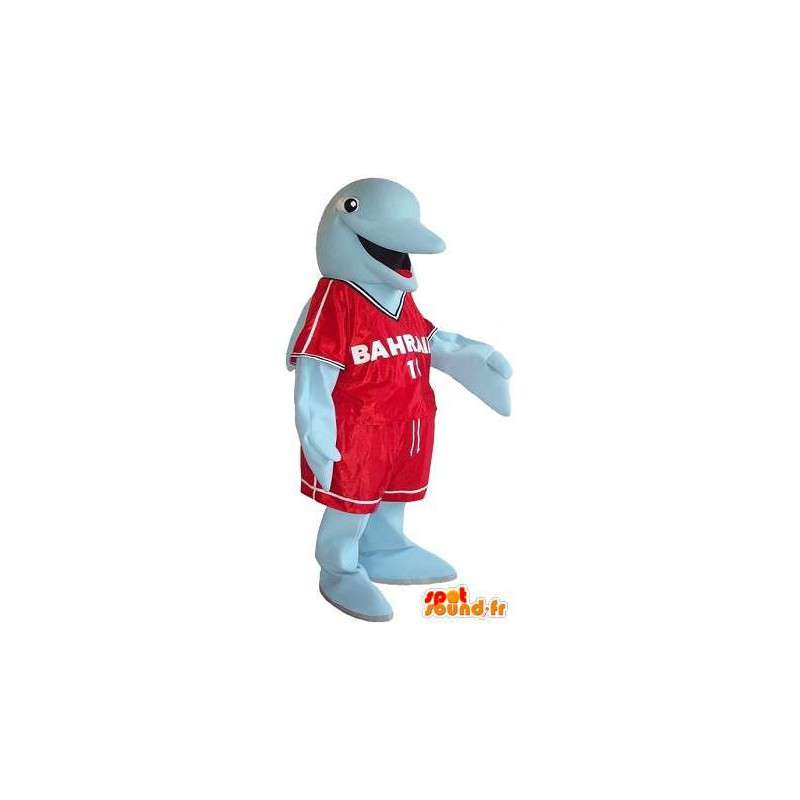 Mascotte de dauphin en tenue sportive, déguisement de match - MASFR001755 - Mascottes Dauphin