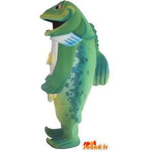 Maskotti edustaa vihreää kalat, naamioida - MASFR001756 - kala Maskotteja