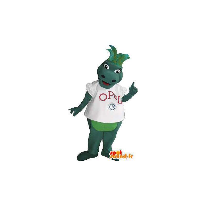 Correa verde de la mascota, traje animal de la fantasía - MASFR001759 - Mascota del dragón