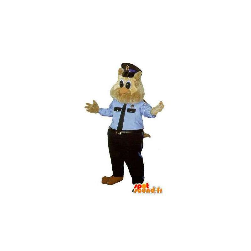 Coruja polícia policial fantasia de mascote em Nova York - MASFR001760 - aves mascote
