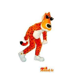 Mascot leopardo occhiali da sole, costume da gatto - MASFR001767 - Mascotte tigre