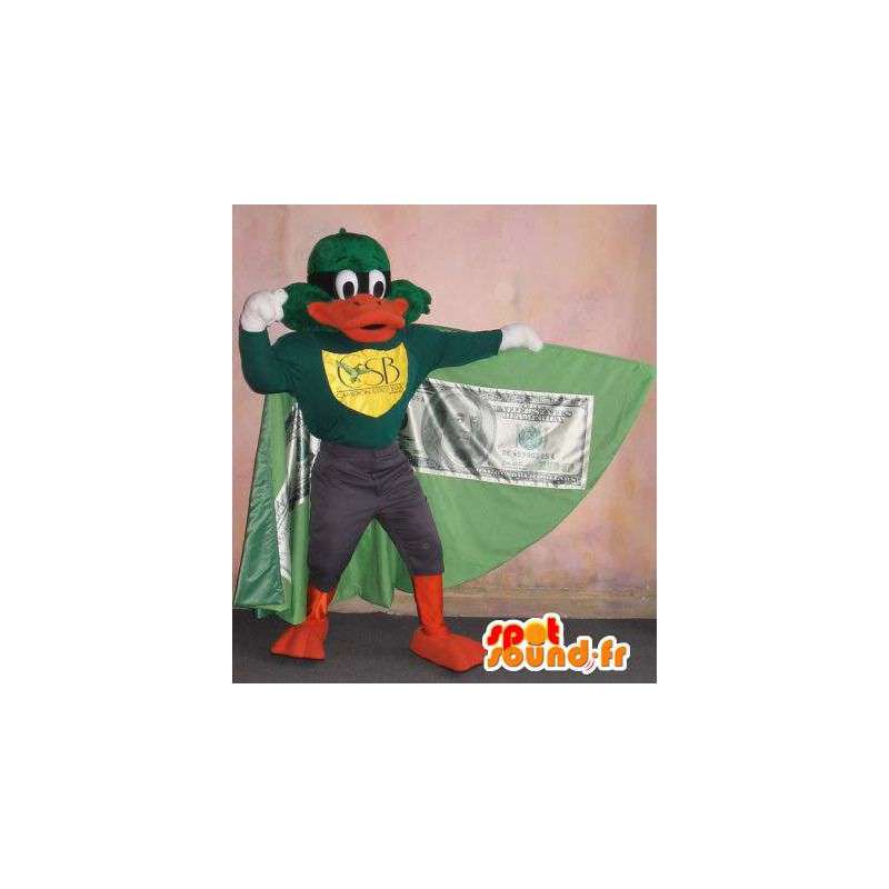 Anatra in un vigilante mascotte, costume mantello supereroe - MASFR001769 - Mascotte di anatre