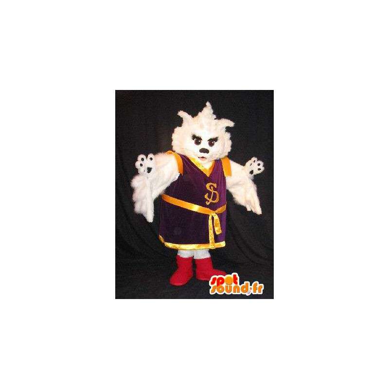 Kattmaskot i Kung Fu-outfit, asiatisk dräkt - Spotsound maskot