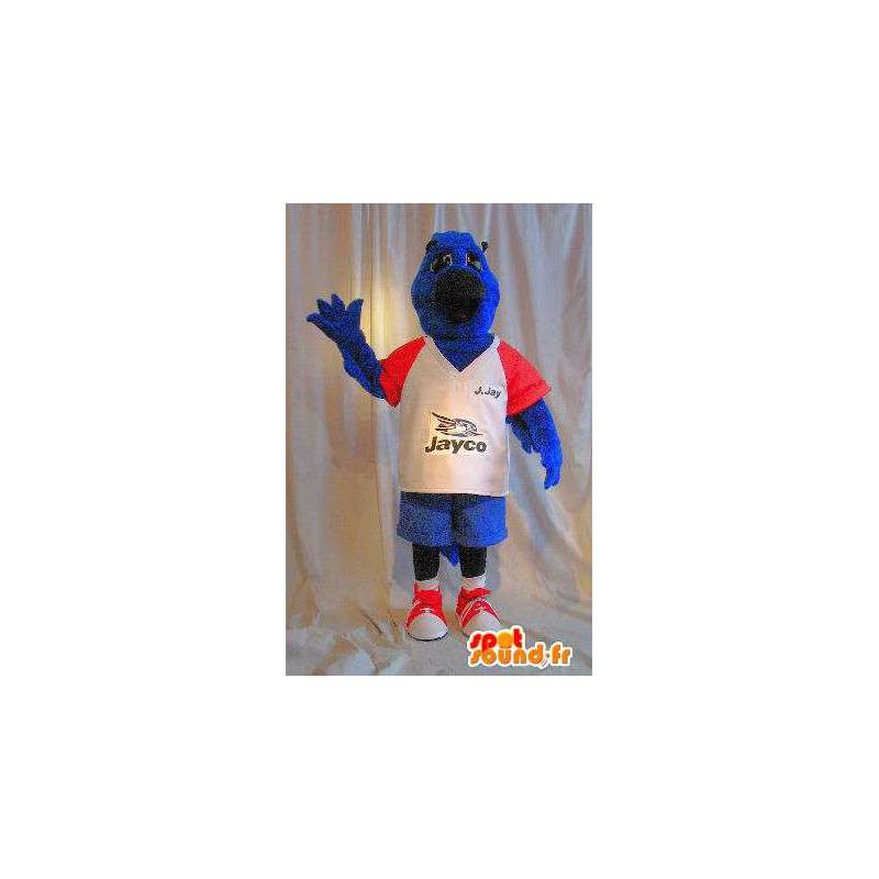 Hond mascotte in blauwe pluche, sportieve hond kostuum - MASFR001772 - Dog Mascottes