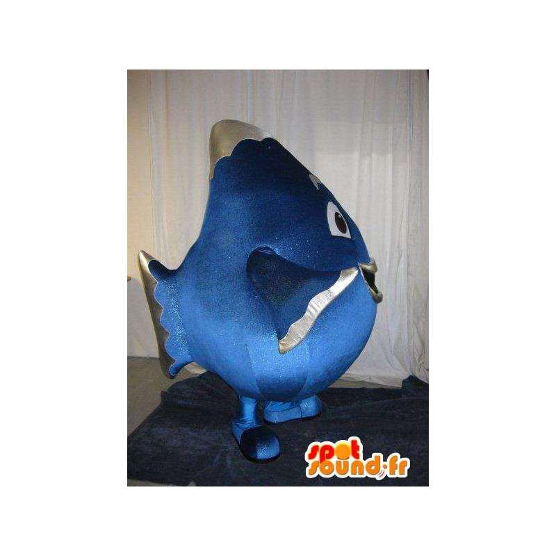 Mascotte de gros poisson bleu, déguisement d'aquarium - MASFR001781 - Mascottes Poisson