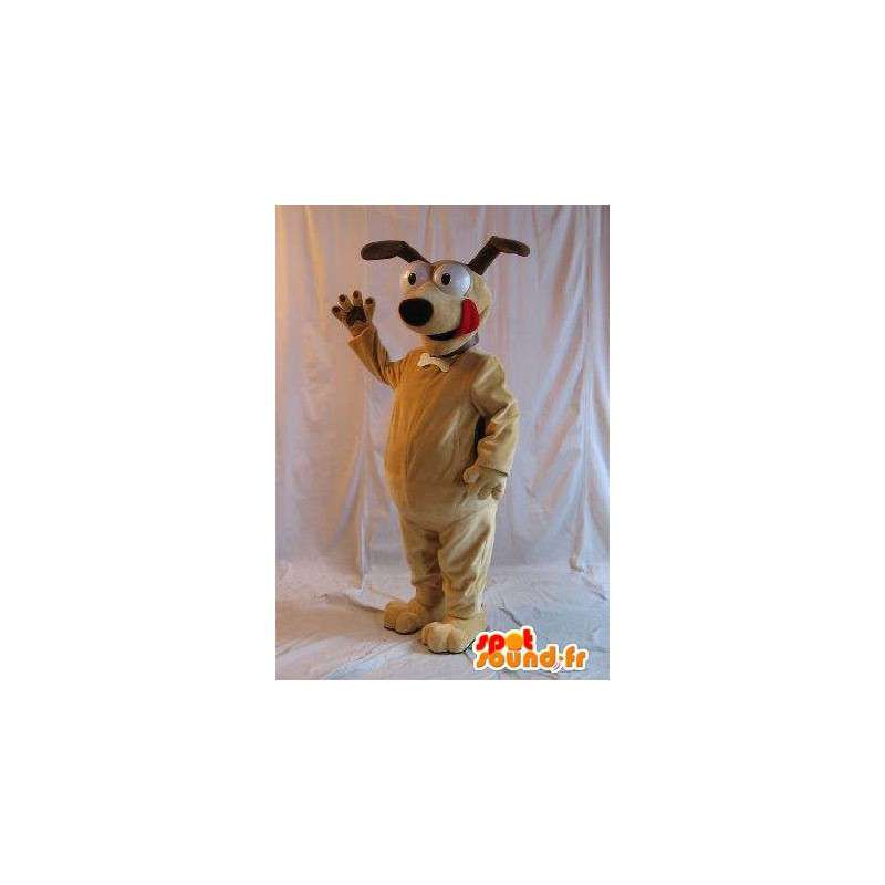 Mascotte représentant un chien au garde à vous, déguisement canin - MASFR001787 - Mascottes de chien