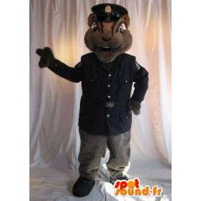 Egern maskot sikkerhedsofficer, forklædning i uniform -
